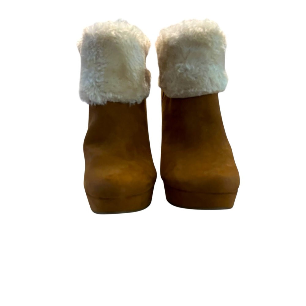 GUESS Tan Suede Fur Cuff Platform Boots | Cabincore Winter Going Out | 7.5 - Picture 6 of 15
